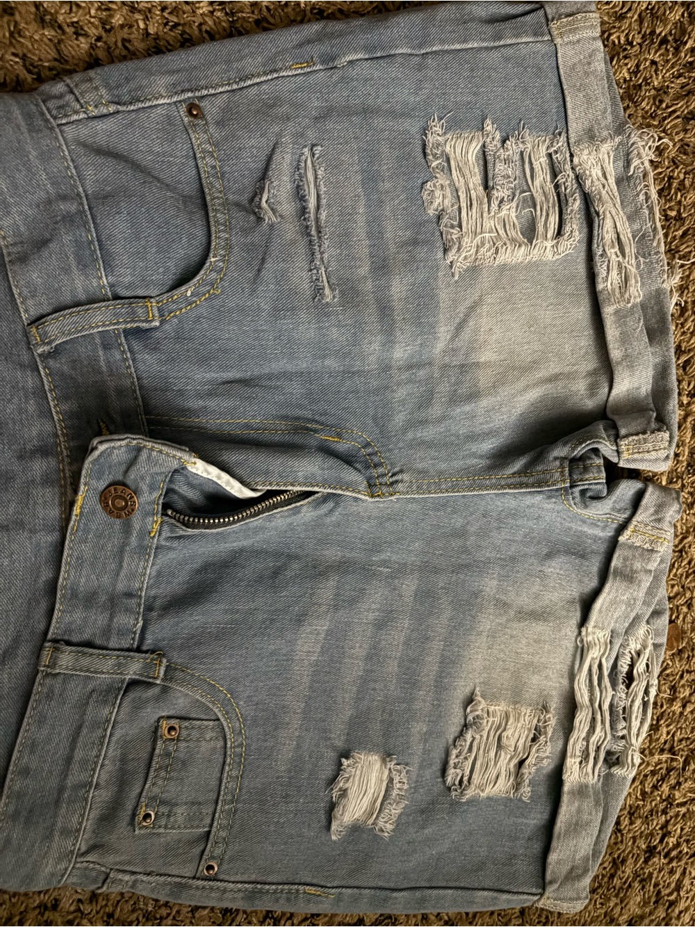 Light Blue Distressed Men’s Jeans Shorts